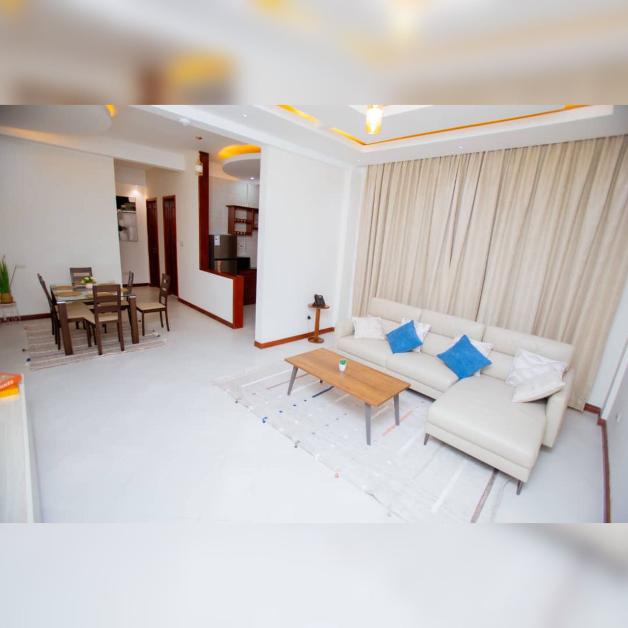 Open plan living and dining